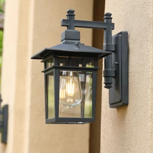 Outside Wall Lamp Outdoor Wall Light Bar Black Wall Sconce Walkway Wall Lighting - Picture 1 of 9