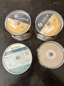 2 HP DVD + R 50 pack NIP 16x/4.7 sealed 120 min video & 1 25 Pack & Verbatim 30 - Picture 1 of 2