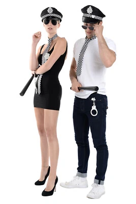 ZAC'S ALTER EGO Polizei Kostüm für Erwachsene sechs Zubehörteile Set | Polizeimütze Handschellen Abzeichen Flieger