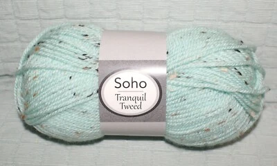 Soho Tranquil Tweed Yarn Glacier Green Knit Crochet Craft Weight 4 Fast Shipping - Image 1 of 3