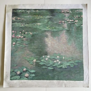 Lilypad Teich Impressionismus Ölgemälde 23” x 23” - Bild 1 von 4