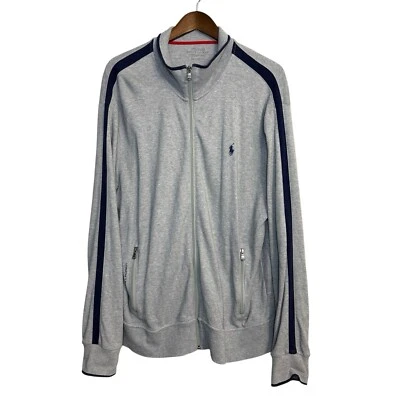 Polo Ralph Lauren Chaqueta Deportiva Hombre XL Performance Cremallera Completa Gris Azul Marino Pony Logo Foto 1 de 4