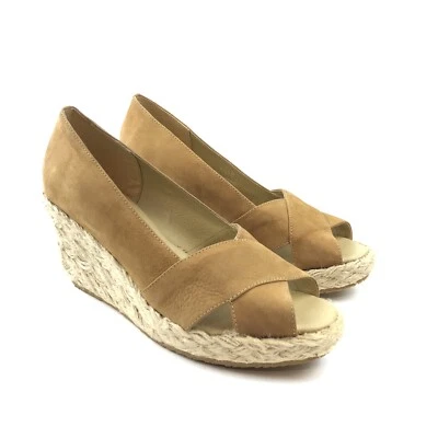 Mattise Size 9.5 Tan Brown Blinky Womens Platform Espadrilles Wedges Suede - Image 1 of 4