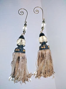 Tassel French Provincial Shabby Chic BOHO 10 inches Long Lot of 2 - Picture 1 of 5