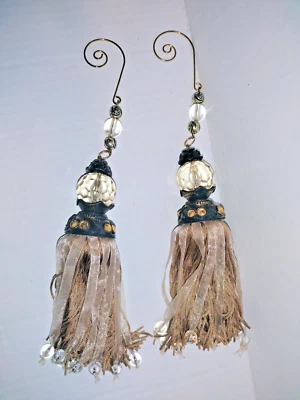 Tassel French Provincial Shabby Chic BOHO 10 inches Long Lot of 2 - Image 1 of 4