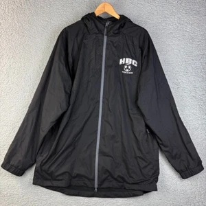 XARA Men’s Soccer Jacket Size Large Hooded NWT Lined Training Coach Rain Black - Picture 1 of 13