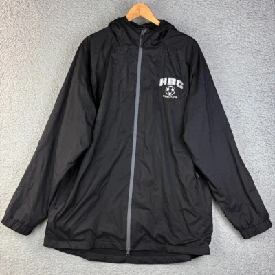 Chaqueta de fútbol XARA para hombre talla grande con capucha nueva con etiquetas forrada entrenador de entrenamiento lluvia negra Foto 1 de 4