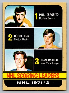 1972-73 TOPPS #63 PHIL ESPOSITO/BOBBY ORR/JEAN RATELLE - Picture 1 of 3