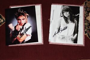 MADONNA ALONG WITH A LINDA RONSTADT 8 X 10 HANDSIGNED PHOTO'S EACH WITH COA