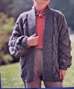 (L3) KNITTING PATTERN - LADIES ENTRELAC CARDIGAN EDGE TO EDGE SIZE 34" - 44" - Picture 1 of 1