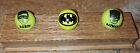 Vintage Yellow Batman Robin Marbles Set Of 3 With Stand