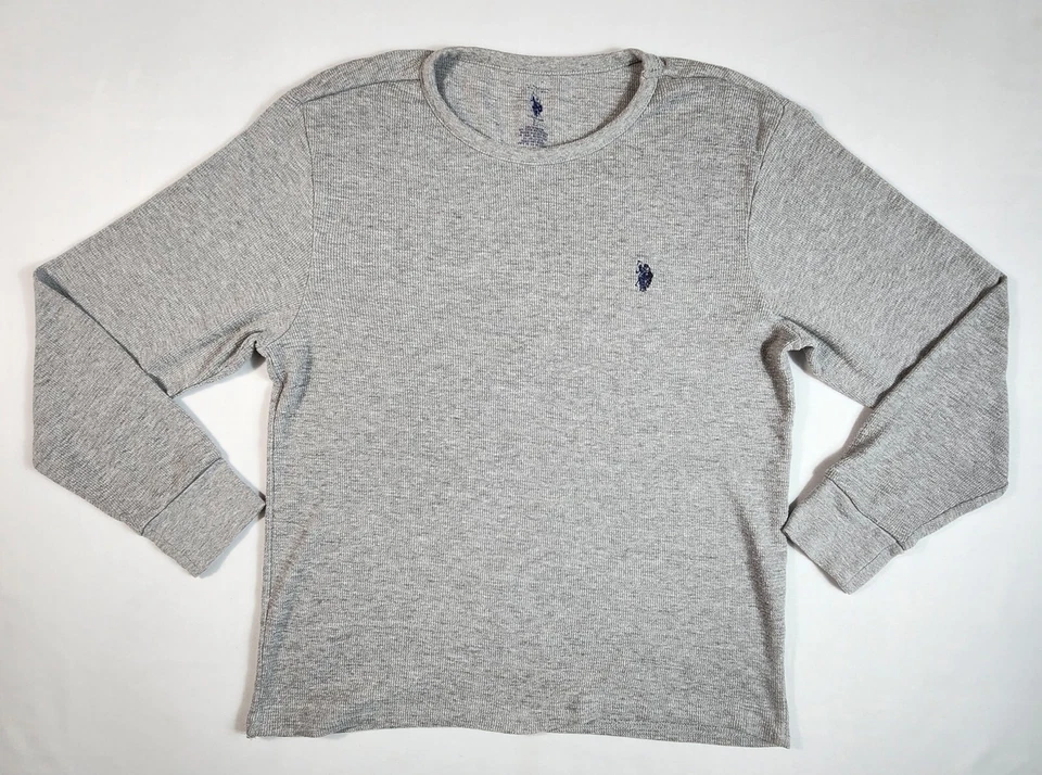 U.S Polo Assn Ropa de Dormir Camisa Acanalada Cuello Redondo Manga Larga Para Hombres Talla Grande Foto 1 de 4