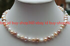 Natural 8-9MM Baroque Freshwater Pearl White Pink Lavender Necklace 18in