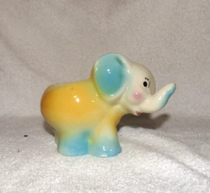 Vintage Cute Baby Elephant Yellow Blue Spaulding Royal Copley Planter Lot M - Picture 1 of 9