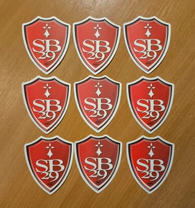 Pack of 9 (Nine) Stade Brestois 29 Stickers - Club Badge Logo - Zdjęcie 1 z 1