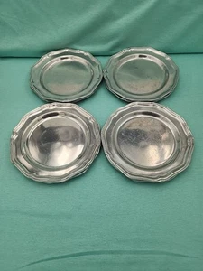 Wilton Armetale RWP Pewter Queen Anne 9” Salad Plates Scalloped Set Of 8 - Picture 1 of 10
