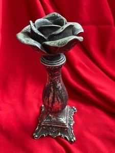 Alchemy Gothic Rose Bud Candlestick Holder Gothic Elegance and Style - Picture 1 of 8