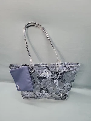 Victoria’s Secret Blue  Pink Large Reusable Shopping Tote Bag With Clutch - Image 1 of 4