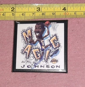 Vintage Magic Johnson LA Lakers NBA Basketball Button Pin Pinback Los Angeles - Picture 1 of 3