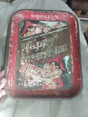 Primitive Antique Advertising Whigley's Spearmint Gum Serving Tray~10.5x13.25 - Image 1 of 4