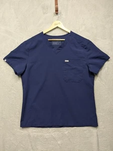 FIGS Leon Scrub Top Tre Tasche Navy Manica Corta Scollo a V Medico Uomo XLarge XL - Foto 1 di 6