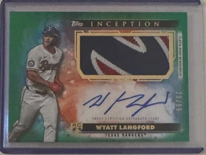 Wyatt Langford Topps Inception Baseball 2024 Green RPA /99 Texas Rangers - Bild 1 von 2