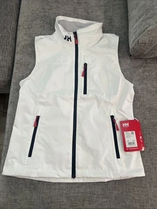 NWT! Women's Helly Hansen XS Crew 2.0 Sailing Vest in White Full Zip ($135) - Picture 1 of 5