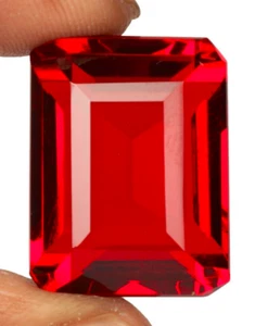 207.50 Ct. Large Blood Red Topaz Emerald Cut Loose Gemstone Gift for Birthday - Picture 1 of 6