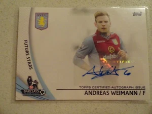 2013 Topps- Andreas Weimann Autograph Card- Future Stars-Aston Villa - Picture 1 of 2
