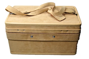 Vintage Hartmann HALSTON Suede Cosmetic Vanity Train Travel Case Luggage - Picture 1 of 14