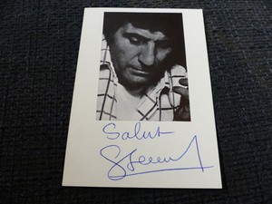 GILBERT BECAUD signed 4x6 autograph index card InPerson in Berlin LOOK