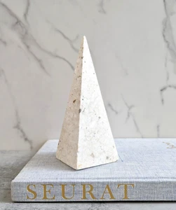 Vintage Travertine Stone Obelisk, Modern Pyramid, Organic Sculpture, MCM - Picture 1 of 9