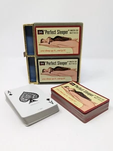 Serta Perfect Sleeper Mattress Promo Playing Cards 1961 Red & Black Double Deck  - Foto 1 di 7