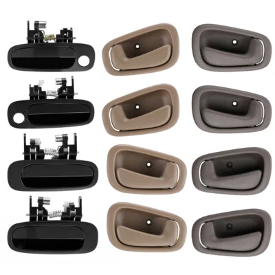 4-8 PCS Outside Inside Door Handle BLACK/GRAY/BEIGE For 98-02 TOYOTA COROLLA Foto 1 de 4