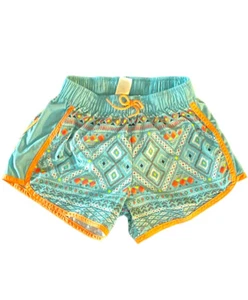 OshKosh Bgosh Size 7 Girls Athletic Active Blue Orange Neon Aztec Tribal Shorts - Picture 1 of 5