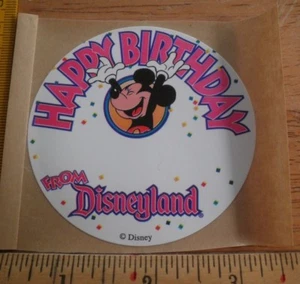 Disneyland 90er Happy Birthday Gast Feier Aufkleber unbenutzt - Bild 1 von 2