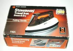 VTG 1988 Black & Decker Stowaway Travel Iron Steam & Dry Folding Handle - Picture 1 of 8