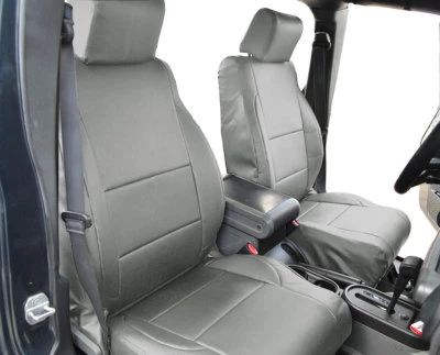 FUNDA ASIENTO DELANTERO JEEP WRANGLER JK 2 PUERTAS 2007-2010 GRIS CUERO-COMO AJUSTE PERSONALIZADO Foto 1 de 4