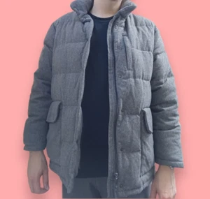 Moncler Down Puffer Jacket Coat Light Grey Size 2 24" Chest Size L - Picture 1 of 24
