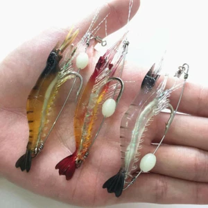10 Soft Plastic Fishing Lures Tackle Prawn Shrimp Flathead Bream Cod Bass Lure - Picture 1 of 8
