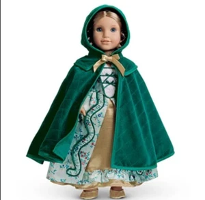 American Girl Doll Elizabeth MANTELLO TRAPUNTATO vacanza verde velluto oro usato in ottime condizioni - Foto 1 di 11