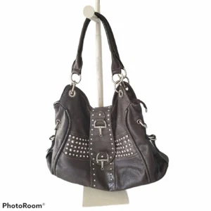 Montana West Brown Faux Leather Western Purse Large Purse Equestrian Studded - Picture 1 of 12