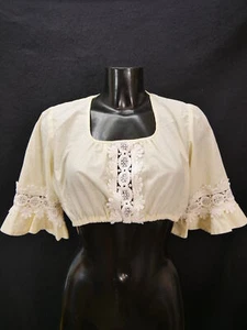 Gr.42 Dirndlbluse Vintage süße Bluse für Dirndl Baumwollmischung Spitze B9080 - Bild 1 von 6