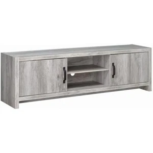 Coaster Hays 2-Door Wood TV Console for TVs up to 70" in Gray Driftwood - Picture 1 of 2