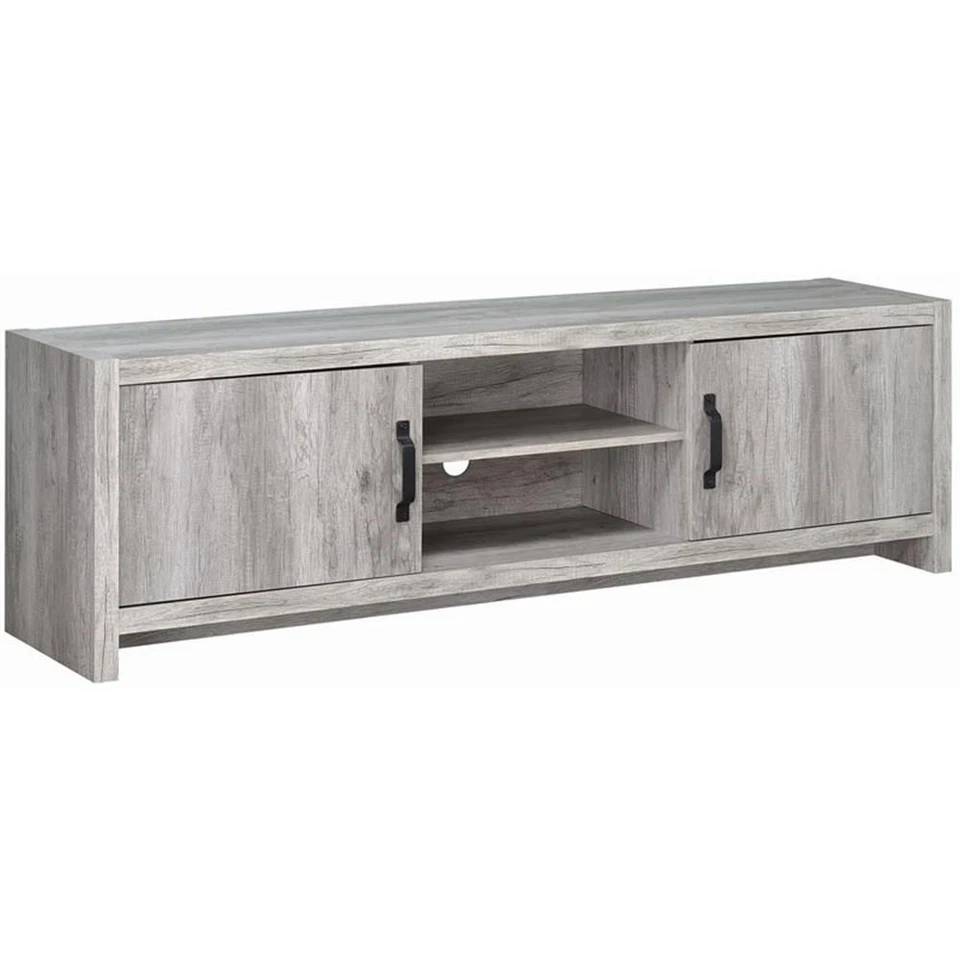 Coaster Hays 2-Door Wood TV Console for TVs up to 70" in Gray Driftwood - Image 1 of 2