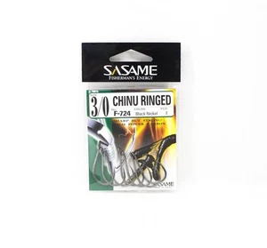 Sasame F-724 Chinu Ringed Offset Hook Black Size 3/0 (1218) - Imagen 1 de 6