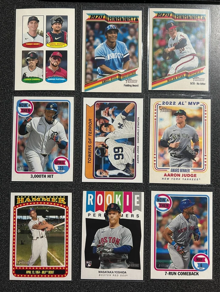2023 Topps Heritage High Inserts Pick 'Em Estampillas Destacadas Combo Premios Martillo Foto 1 de 1