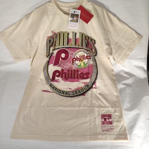 Camiseta Mitchell & Ness Philadelphia Phillies Crown Jewels Para Hombre Grande Crema - Imagen 1 de 11