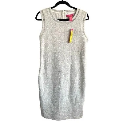 Nuevo con etiquetas Vestido Catherine Malandrino Crema Vaina Midi con Detalle Plateado y Malla, Talla Med Foto 1 de 4