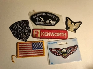 Lotto di 6 toppe gilet a tema biker/americano varie taglie - Foto 1 di 5